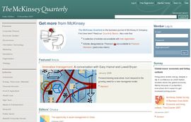 
	Articles by The McKinsey Quarterly: Online Business Journal of McKinsey & Company
