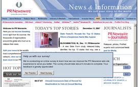 PR Newswire - news distribution, targeting and monitoring